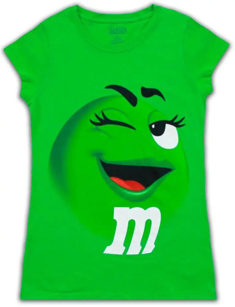 M &amp M'S Chocolate Candy Character Face Juniors зеленая футболка с героями мультфильмов Мужская