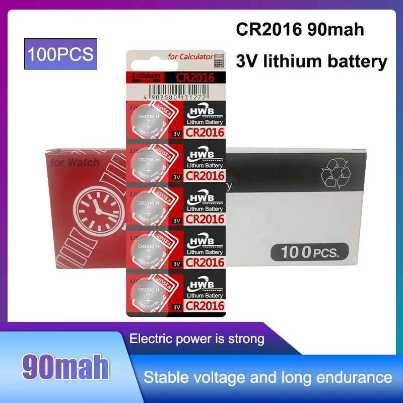 100pc For Eaxell cr2016 BR2016 DL2016 LM2016 KCR2016 ECR2016 3v button cell coin lithium batteries for watch car toy | Электроника