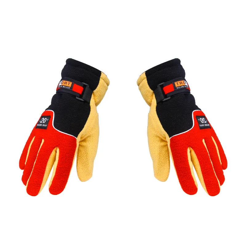 Adjustable Fishing Gloves Windproof Full Finger Anti-Slip Winter Warm Gloves Outdoor Cycling Sports Gloves Ice Fishing Equipment - Цвет: Красный