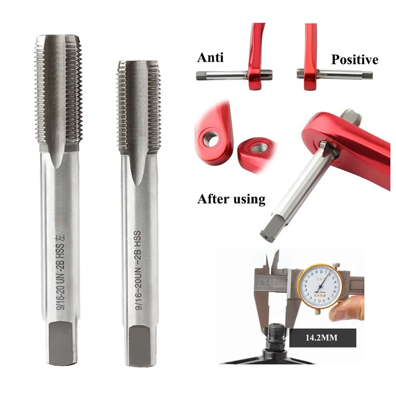 

Bicycle Pedal taps Right Left Hand Thread Tap Set For Pedal Bushing Bike Bicycle Crank Repair Tool