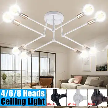 

Modern E27 LED Chander Lights Vintag LED Chandeliers Industrial Edison 4/6/8 Lights Chandelier Fixture White Not Include 90-260V