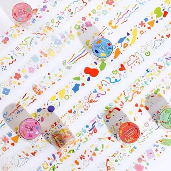 

MINKYS New 3M Kawaii Party Coloured Ribbon Washi Masking Tape For Crafts, Diary Decorative Adhesive Tape Gift School Stationery