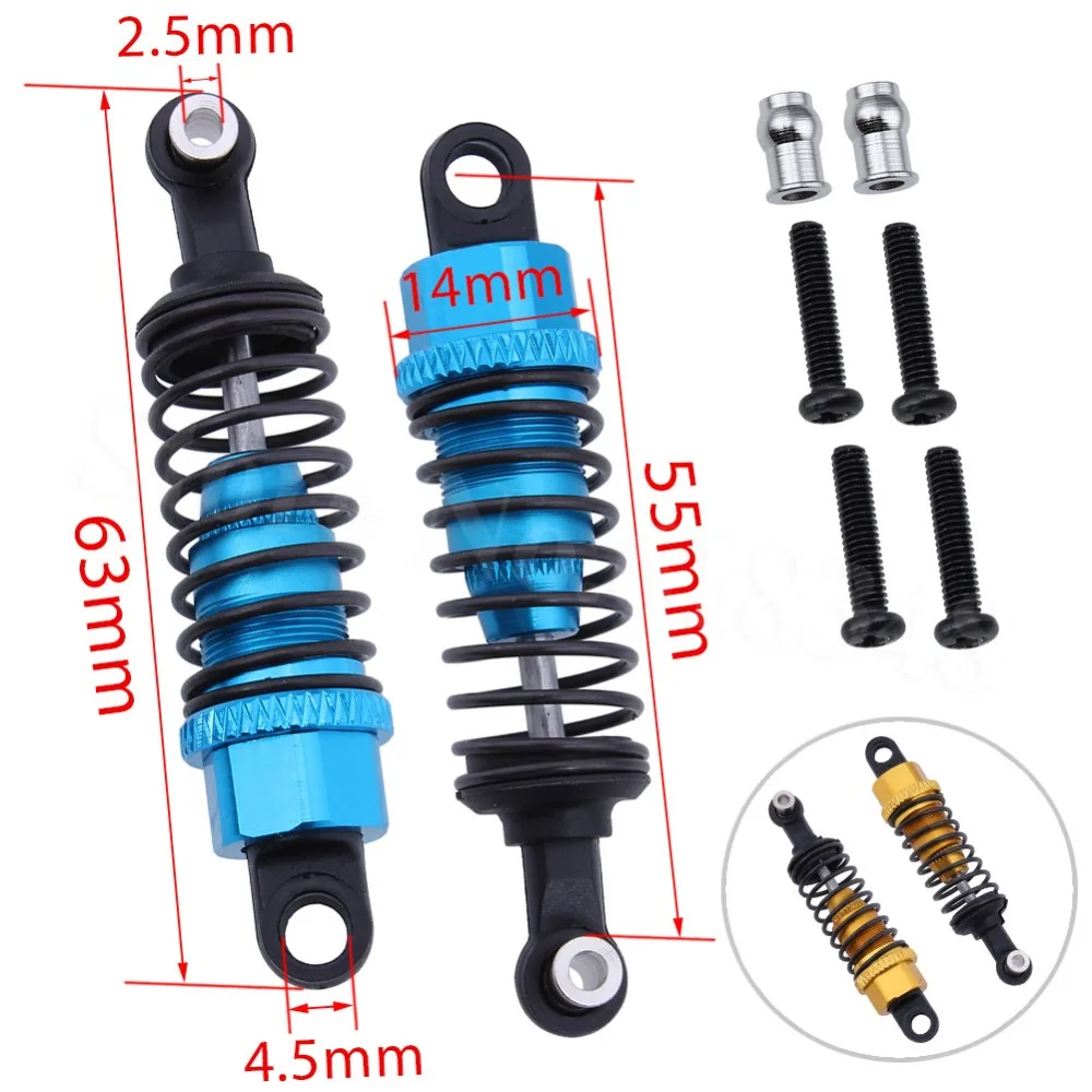 4 Pieces Aluminum Shock Absorber Assembled A949-55 For WLtoys A959 Vortex 1/18 2.4G 4WD Electric RC Car Off Road Buggy | Игрушки и хобби