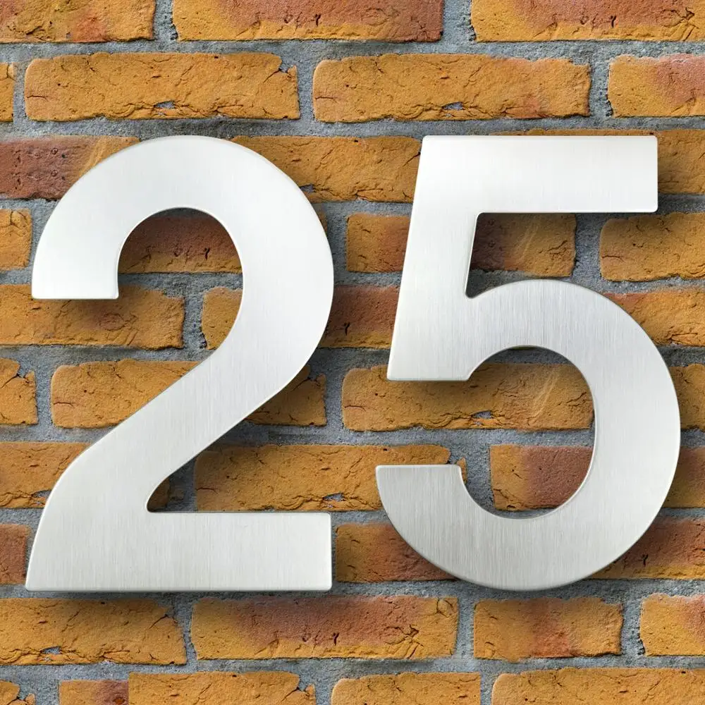 Berg Vesuvius progressief transactie 30cm House Number Stainless Steel Address Sign #0 9 Huisnummer Outdoor  Silver 12 in.Door Numbers Home Numeros Casa Exterior Big|Door Plates| -  AliExpress