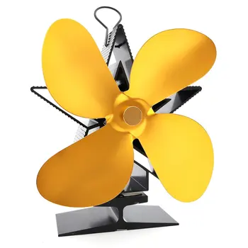 

Thermal Power Fireplace Fan Heat Powered Wood Stove Fan Log Wood Burner Ecofan Four-leaf Fans Efficient Heat Distribution