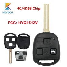 KEYECU Замена дистанционного ключа с 3 кнопками TOY48 Blade 4C/4D68 чип FOB для Lexus ES300 GS300 IS300 FCC ID: HYQ1512V