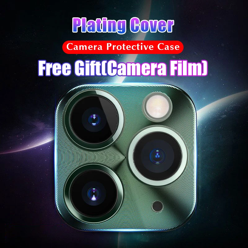 

Luxury Plating Metal Real Camera Protective Case Cover For IPhone 11 Pro X XR XS Max 6 6s 7 8 Plus Protector Lens Glass Film