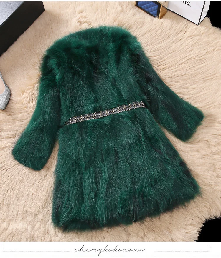 Новые модные женские пальто из натурального меха лисы натуральная Меховая куртка X-Long тонкая теплая зимняя верхняя одежда с кушаком щетка для волос