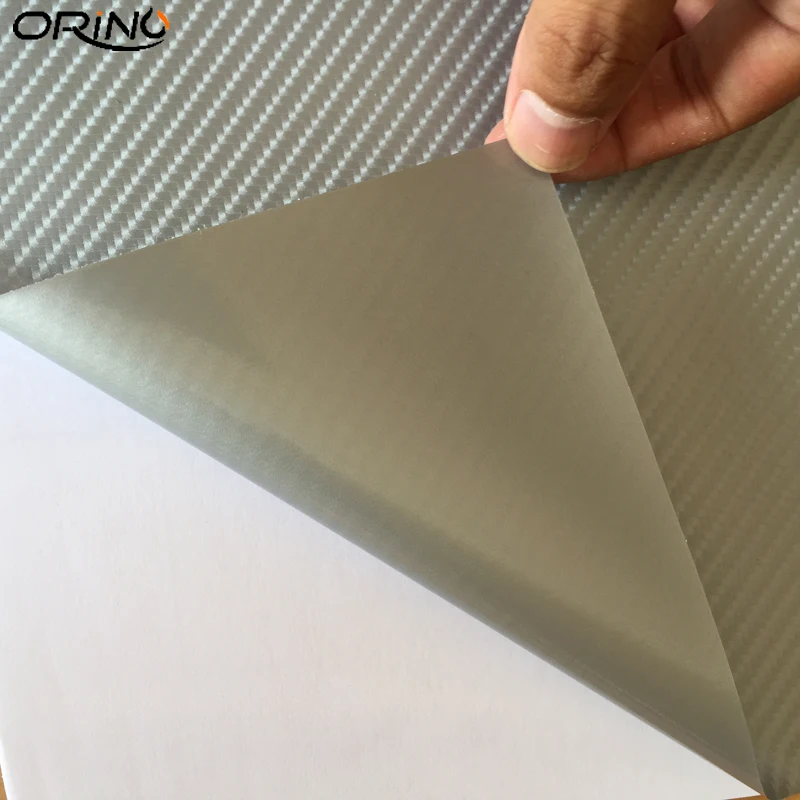 Silver 4D Carbon Fiber Vinyl Film-4