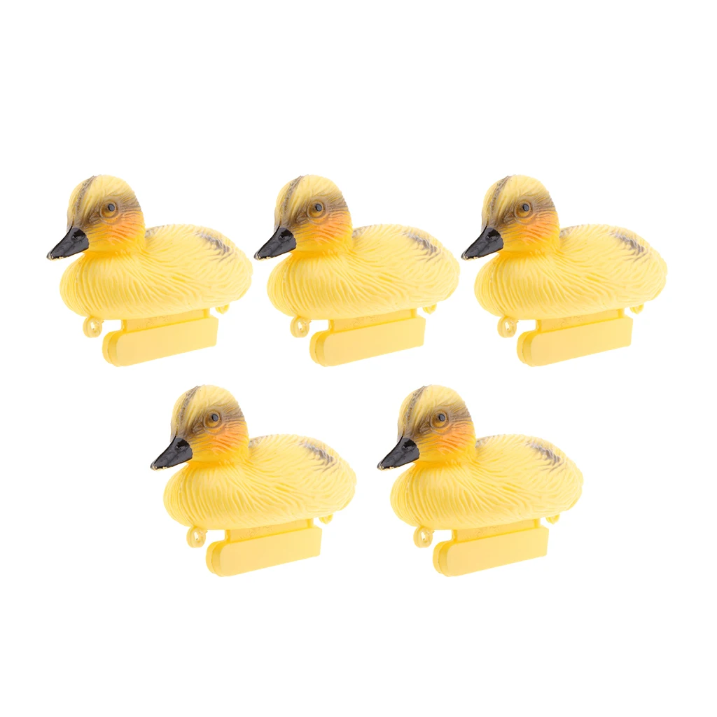 5Pcs Floating Duck Ducklings Fish Pond Ornament Plastic Decoy Mallard Lifesize