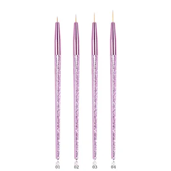 

4 PCS Nail pen European standard ice flower series finger Princess Japanese nylon hair single PVC bag drawing pen CC147