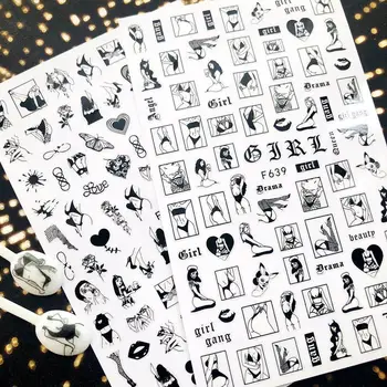 

F-639 FASHION lovers series 4 colors DESIGNS COOL 3d nail art stickers decal template diy nail tool decorations