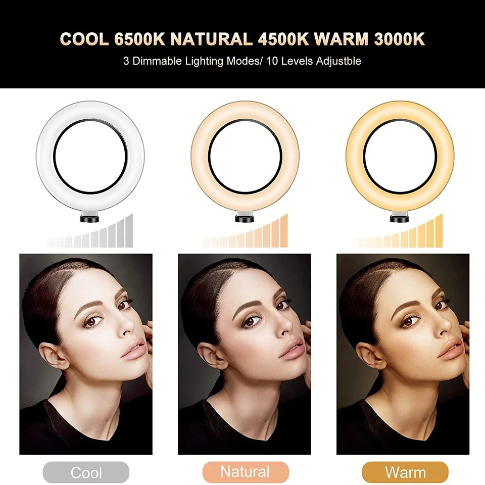 12in 30cm Selfie Ring Light RGB Tripod Phone Stand Holder Photography RingLight Circle Fill Light Led Color Lamp Trepied Makeup