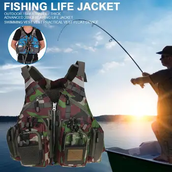 

Fishing Waistcoat Strong 160-190cm Oxford Cloth 50-110KG Outdoor Sport Multi-Function Swimming Multiple Pockets Fishing Vest