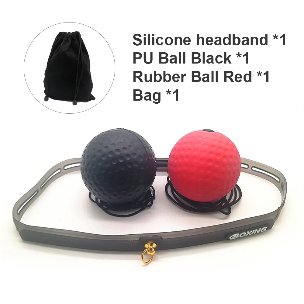 Silicone-Two Balls 1 Тренировочный мяч для улучшения скорости бокса, повязка на голову, муай-тай, пробивные мячи, оборудование для тренажерного зала - Цвет: Silicone-Two Balls 1