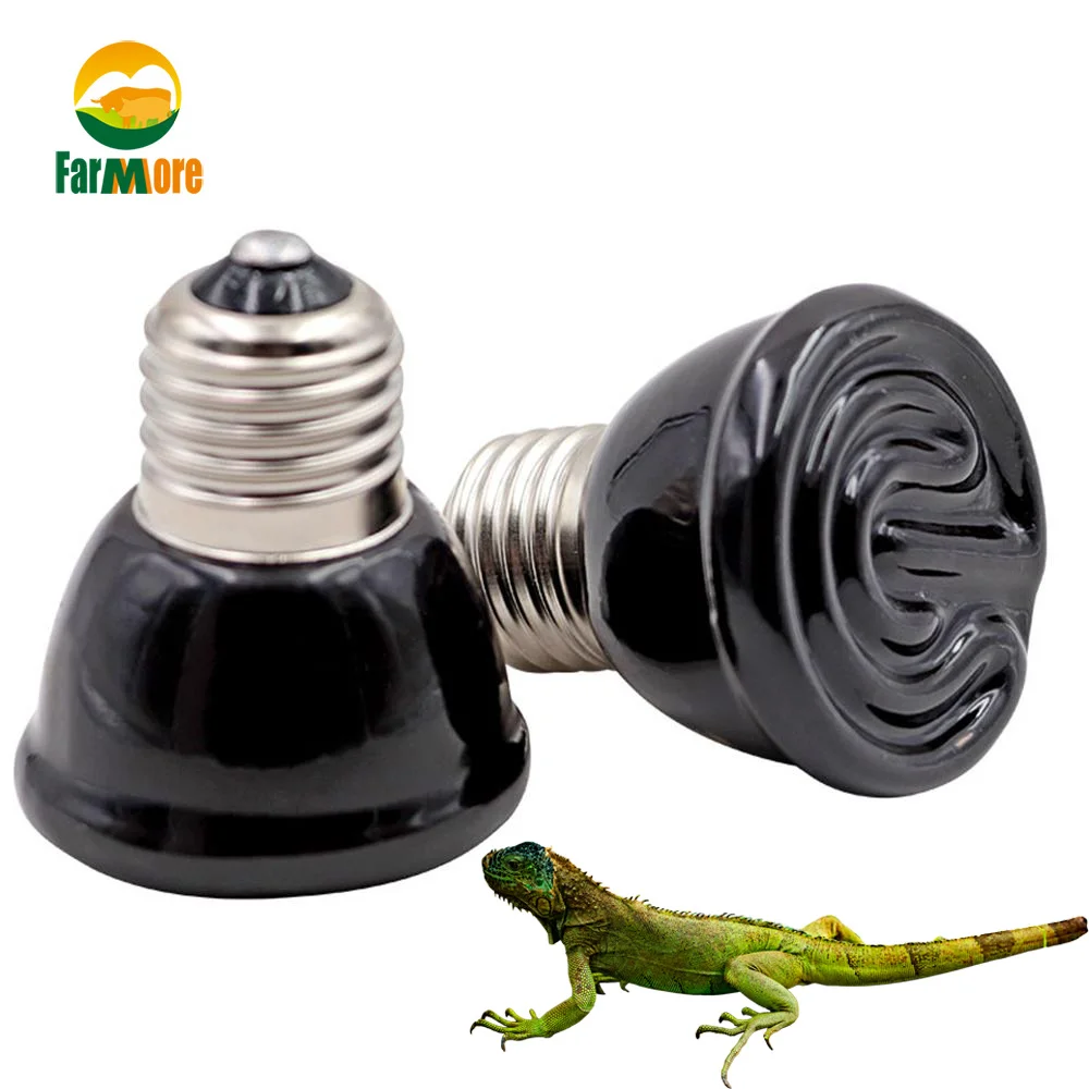 

Pet Heating Light Bulb Infrared Black Ceramic Emitter Heat Lamp Reptile Tortoise Animals Heater Brooder Temperature Controller