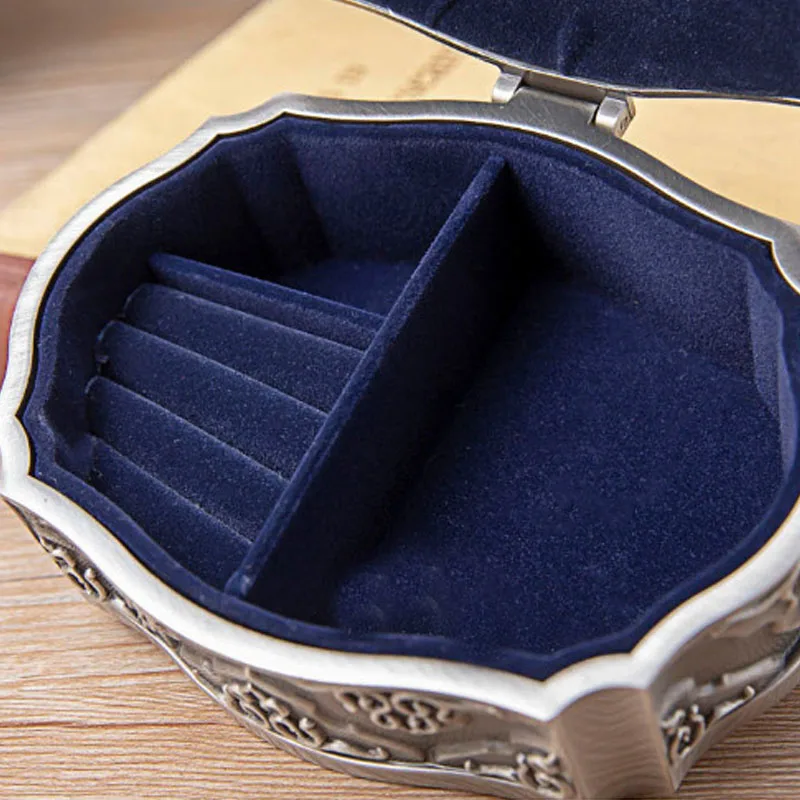 European Style Metal Sun Flower Jewelry Box Retro Elegant Storage Box Necklace Ring Bracelet Jewelry Box Organizer For Women