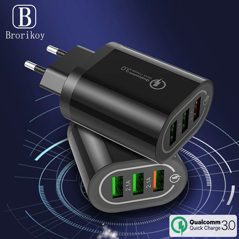 18 Вт Зарядное устройство Quick Charge 3 0 Для Huawei Samsung iPhone XS универсальная вилка
