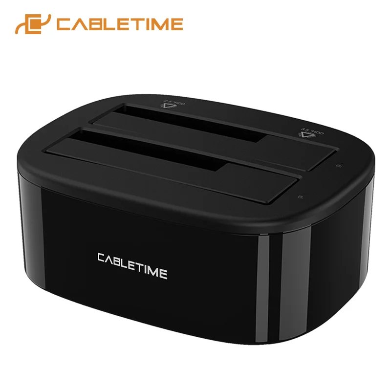 2020 CABLETIME корпус для жесткого диска USB3.0 HDD чехол с двумя портами хранение ПК