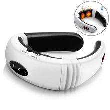 Electric Neck Massager & Pulse Back 6 Modes Pain Relief Tool Power Control Far Infrared Heating Relaxation Machine Healthy Care