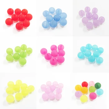 

Wholesale Newest 8mm/10mm/12mm/14mm Transparent Acrylic Matte Solid /Matting Effect Beads