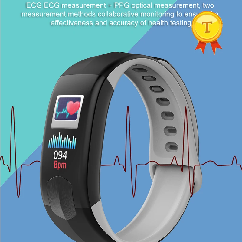 Смарт-браслет ip67 Водонепроницаемый ЭКГ часы кровяное давление smartwatch для мужчин 1,08 дюймов Смарт-браслет для спорта трекер сна pk e58 p3 br4
