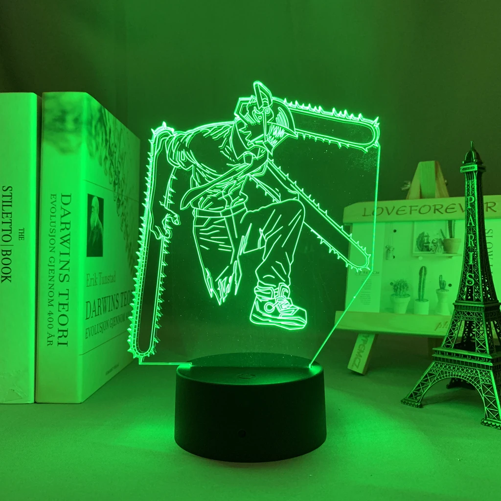 3d Lâmpada led Anime Motosserra Homem decoração Nightlight – Geek Door