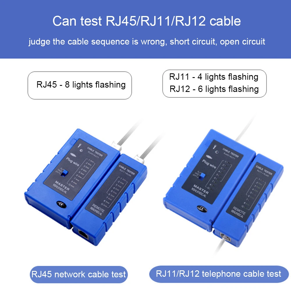 xintylink Network rj45 tester micro usb cable two power supply wire tool RJ11 rj12 8p 6p line telephone ethernet serial test 2