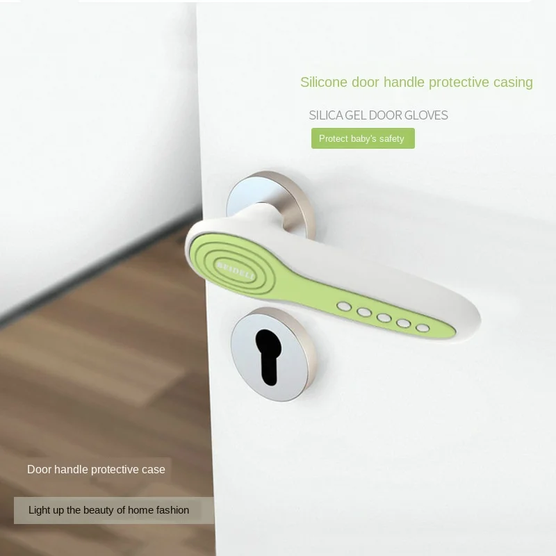 Door Rear Door Handle Mute Anti-collision Pad Anti-knock Anti-static Handle Silicone Protective Sleeve furniture anti collision strip door anti collision protector