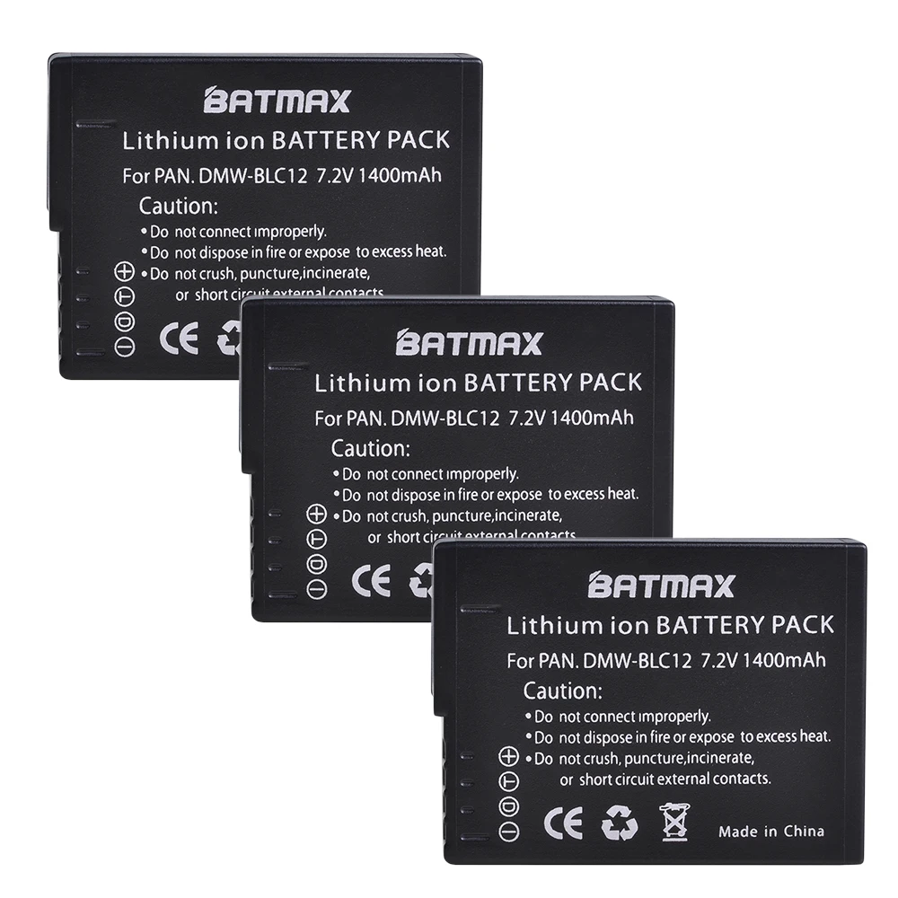 Batmax DMW-BLC12 DMW BLC12E BLC12PP батарея+ светодиодный USB двойной зарядное устройство для Panasonic Lumix FZ1000, FZ200, FZ300, G5, G6, G7, GH2, DMC-GX8 - Цвет: 3 battery