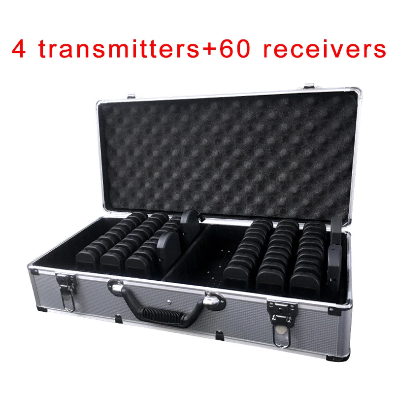 

Wireless Tour Guide System ( 4 handheld Transmitter + 60 Receivers ) / simultaneous translation equipment devices / Headphone