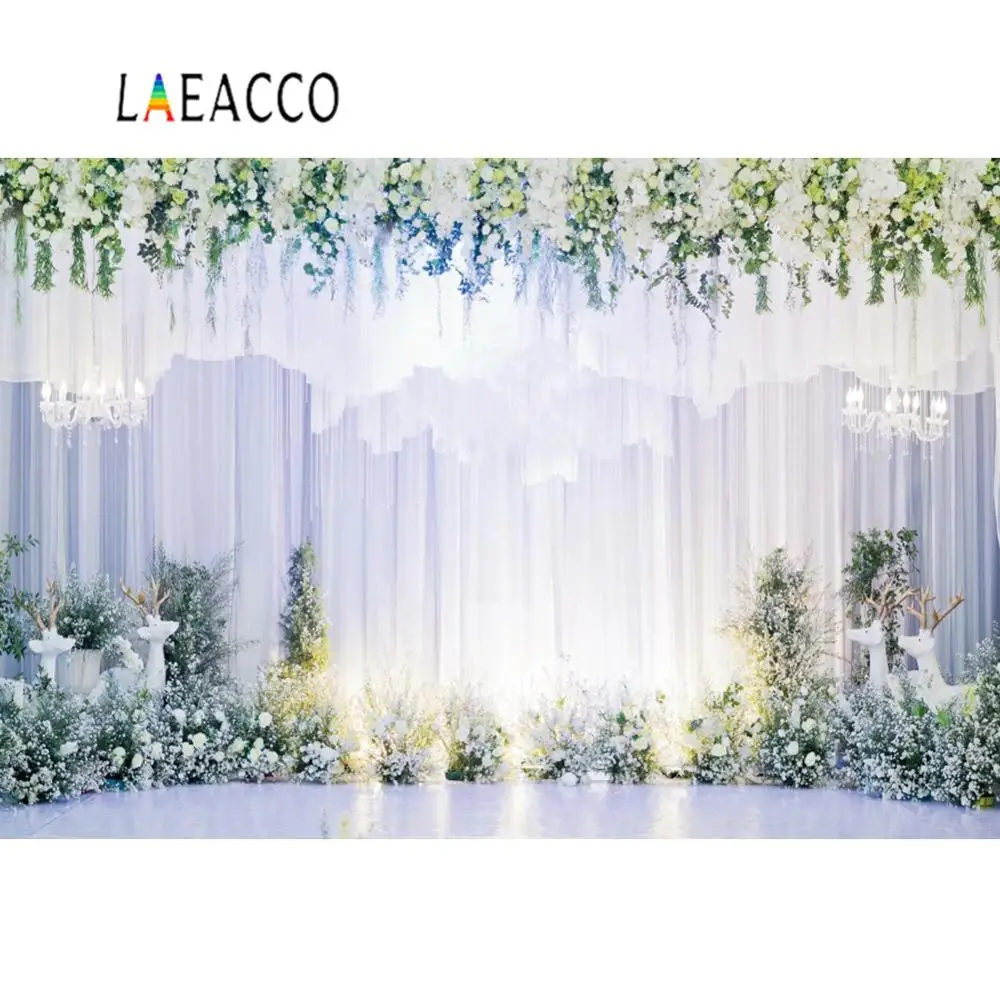 Свадебный цветочный фон Laeacco для фотографии роза кисточка свеча олень сцена
