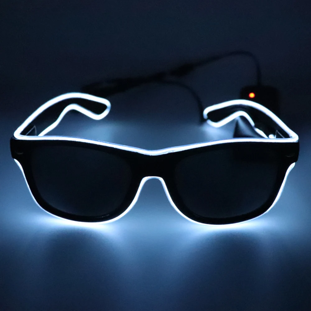 Красный светодиодный Оски с подсветкой El Wire Neon Rave светодиодный очки для вечерние мерцающие светящиеся вечерние светодиодный Очки на Хэллоуин