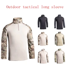 Тактическая рубашка, военные энтузиасты, уличная спортивная одежда с лягушкой, тренировочная форма CS с длинным рукавом, мужской кожаный свитер с лягушкой
