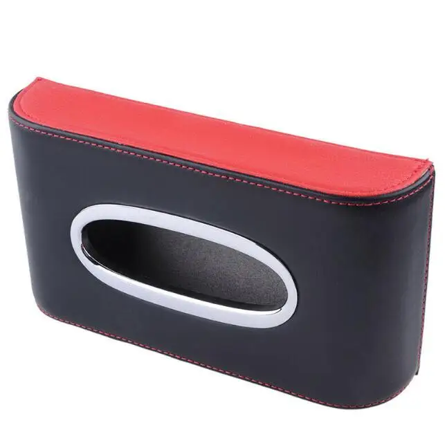 Черный, красный кожаный чехол для салфеток, перекачивающая бумага, автомобильный домашний держатель для салфеток