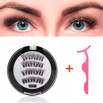 

Magnetic Eyelashes Magnetic False Eyelash With 4 Magnets Natural Long lashes Reusable Eyelash Extension With Eyelash Packing Box
