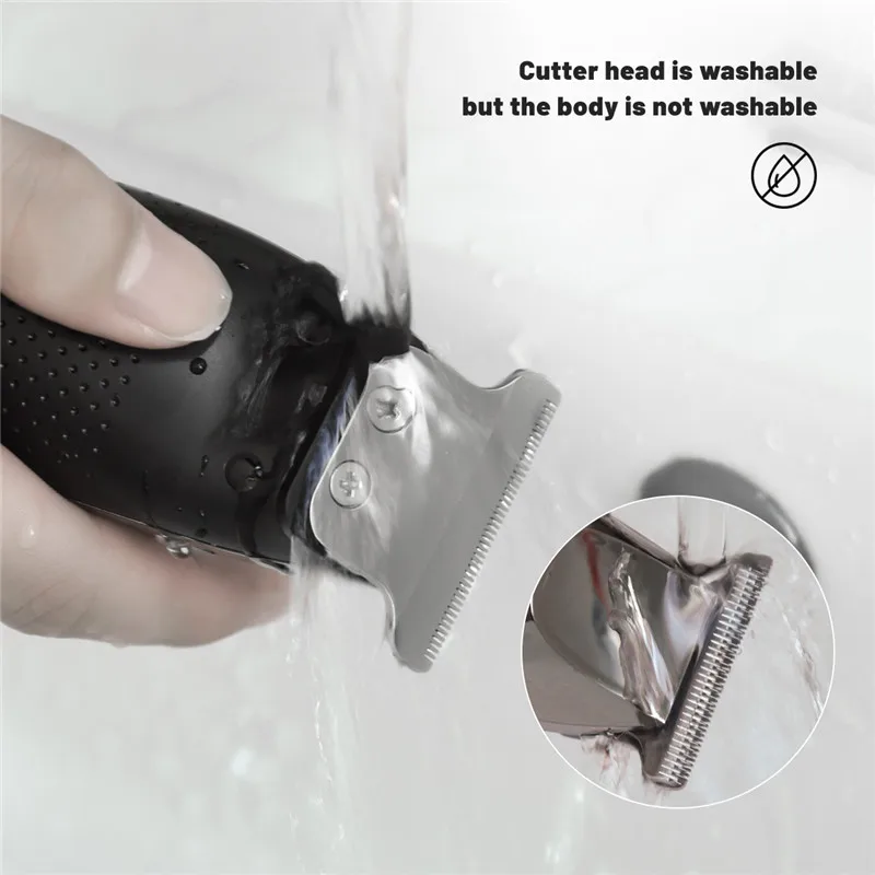 Máquina de Cortar Cortador de Cabelo Máquina de Corte de Cabelo sem Fio dos Homens Corte de Cabelo Ckeyin Elétrica Cabelo Barbeiro Aparador Display Lcd Usb 7 Eletrodomésticos