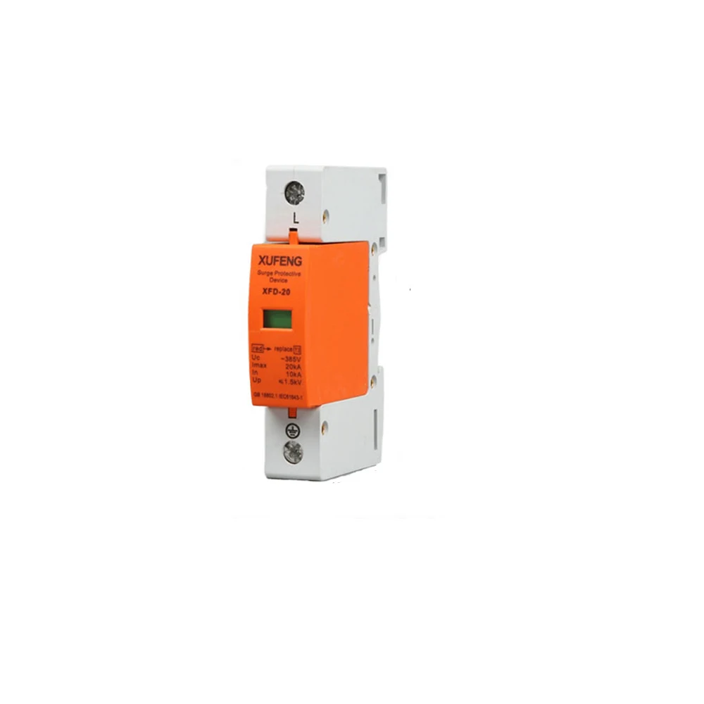 

1P 20KA 40KA 60KA 80KA 100KA ~385VAC SPD House Surge Protector Device Protective Low-voltage Arrester Device