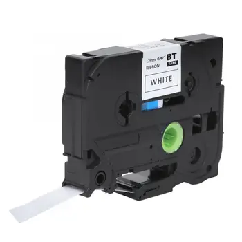

Laminated Label Tape Label Maker Tape Black on White 12mm for Brother PT-E100 PT-D210 Computer Printer