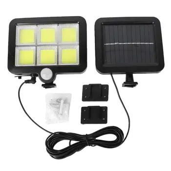 

1Pc Solar Powered Light Solar Lamp Outdoor Wall Light Solar Motion Sensor Light (Split Six Grid COB120 Light-5 M Extension Line)