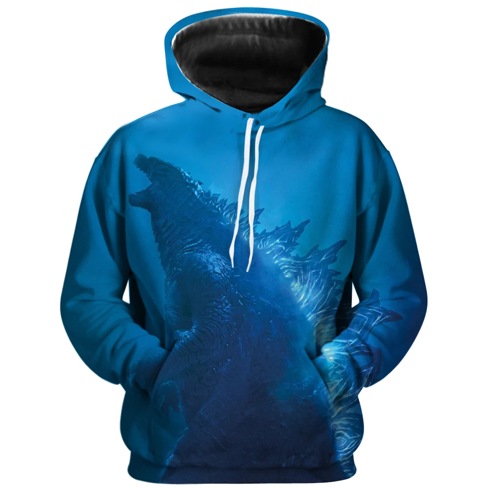 

Godzilla 2 Hoodie New Long Sleeve Hooded Jacket Streetwear Pullover Anime Clothes 3D Hoodie Harajuku