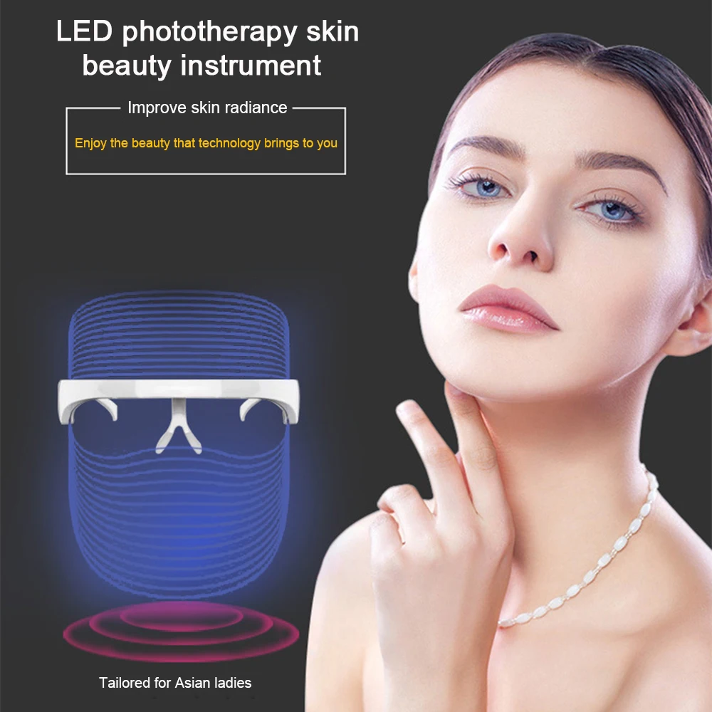 Wakeforyou 3 Colors Led Facial Mask Led Korean Photon Therapy Face Mask
