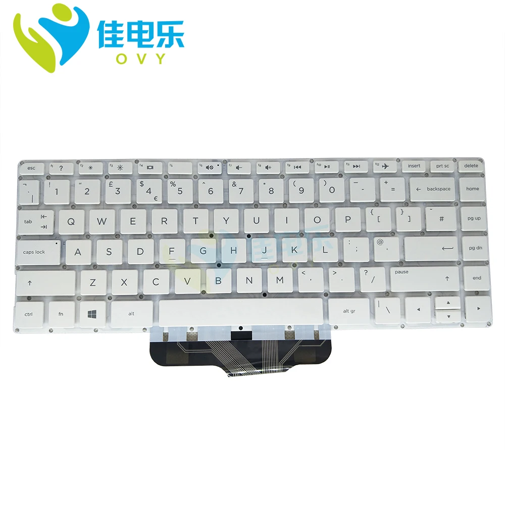New For HP stream 14-ax012ds 14-ax020nr 14-ax020wm Keyboard US No Frame White