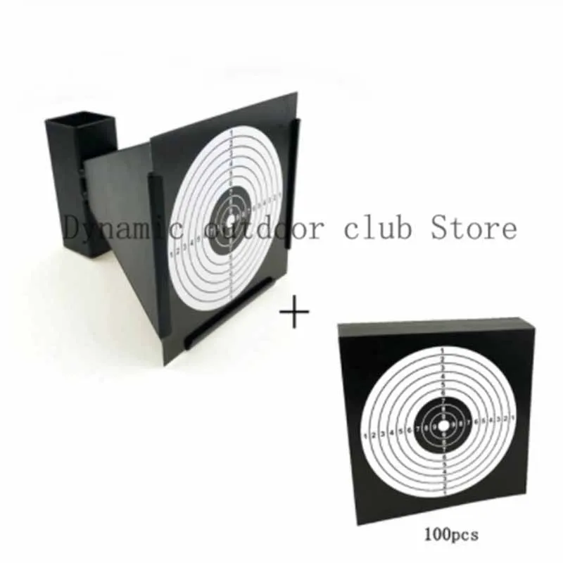 

Totrait New High Quality 14cm Funnel Shooting Target Holder Pellet Trap + 100 Paper for Air Rifle/Airsoft Shooting