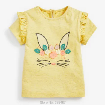 

100% Combed Cotton Baby Girl Clothes Brand 2020 Child Bebe Kids White tshirt Tee Short Sleeve Blouses Girls Bunny Tops Underwear