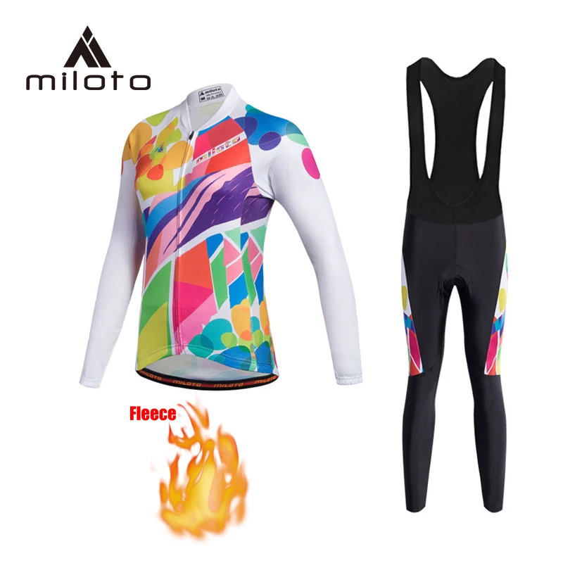 Женская одежда для велоспорта Женский комплект из Джерси зимний спортивный