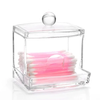 

Acrylic Cotton Swabs Storage Holder Box Transparent Makeup Cotton Pad Case Fashion Clear Acrylic Cotton Swab Box