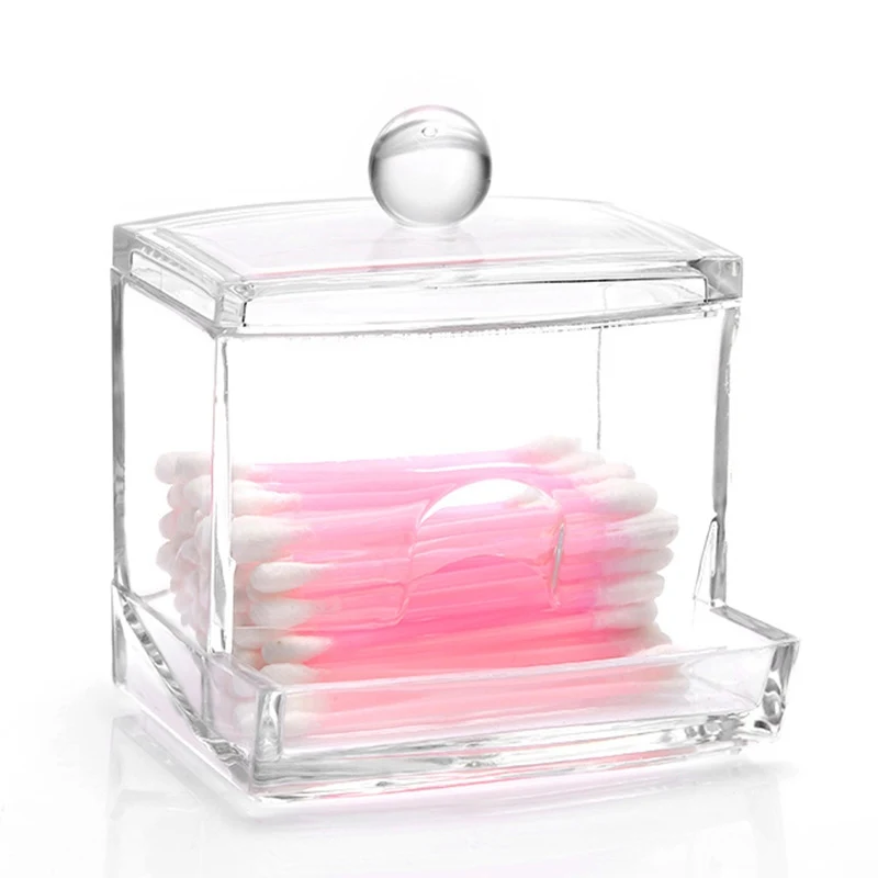  Acrylic Cotton Swabs Storage Holder Box Transparent Makeup Pad Case Fashion Clear Swab | Дом и сад