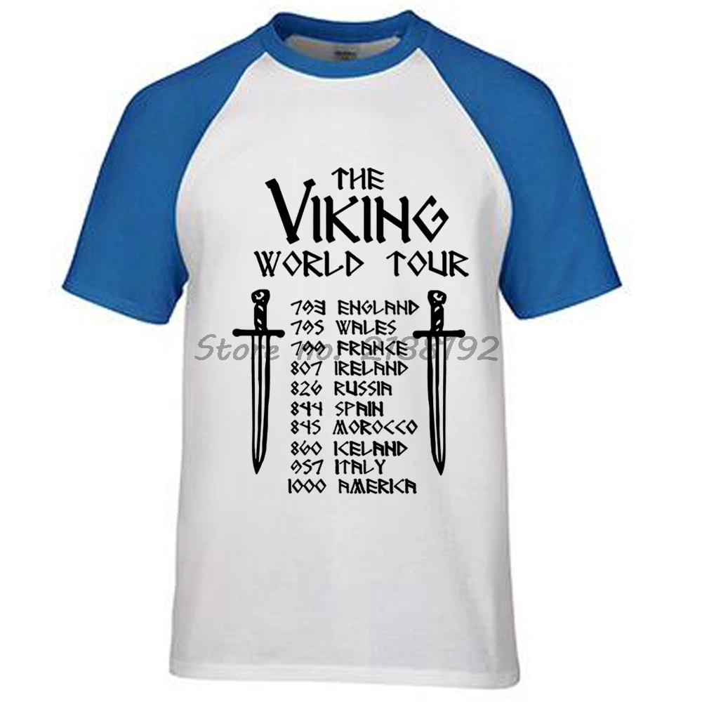 VIKING WORLD TOUR Хлопковая мужская футболка брендовая модная футболка мужские топы ODIN THOR RAGNAR NORGE VALHALLA