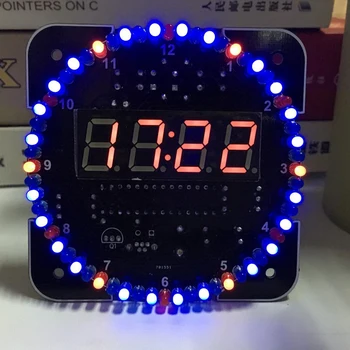 

DIY electronic kit led clock kit digital tube Round DS1302 light sensor temperature control DIY build kit